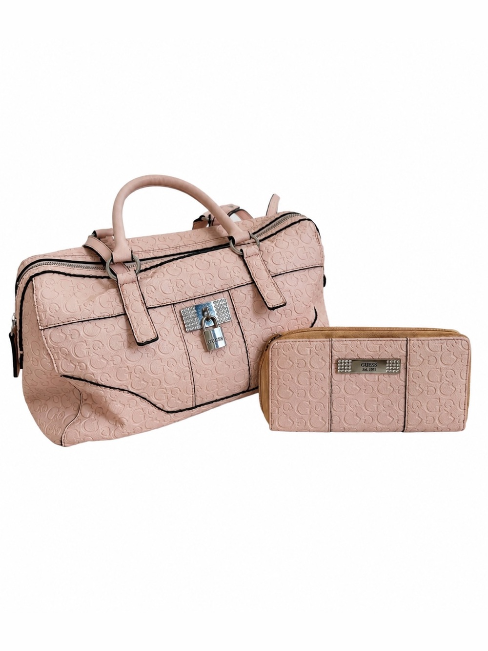 GUESS Abelia Box Satchel With Matching Wallet